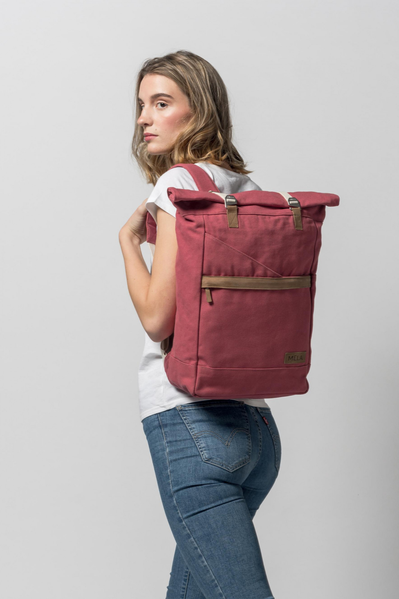 MELA Rucksack Ansvar I Altrosa Baumwolle GOTS Fairtrade