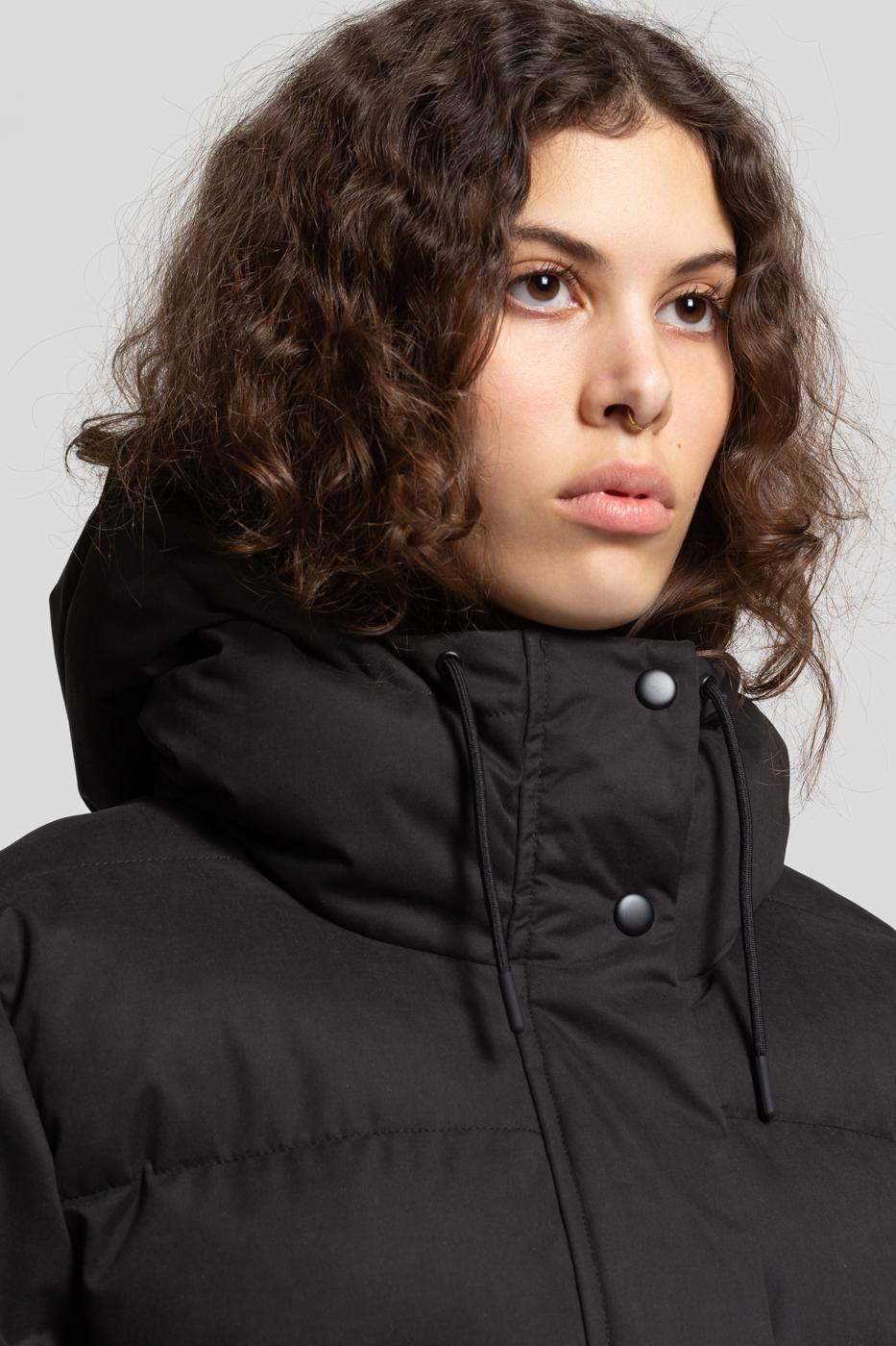 Selfhood Hooded Puffer Coat Damen Wintermantel Schwarz