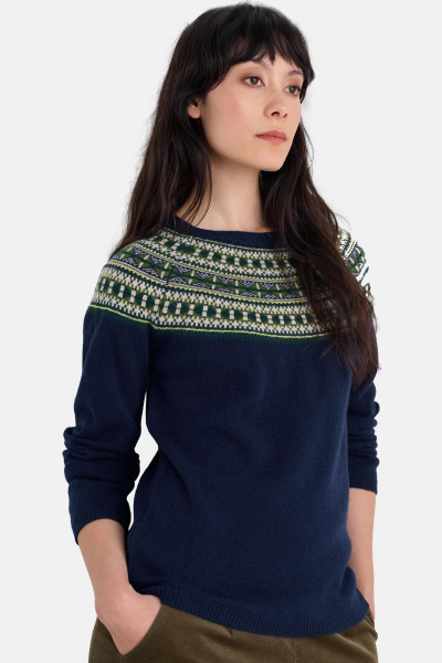 Seasalt Cornwall Pullover Bucks Horn Damen Blau Grün Fairisle Merino Seasalt Cornwall Pullover Bucks Horn Damen Blau Grün Fairisle Merino