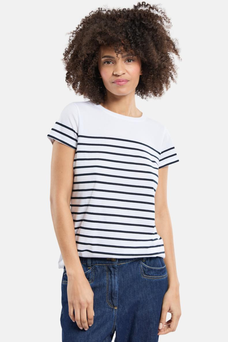 Armor Lux T-Shirt Etel Damen Weiß Dunkelblau Streifenshirt Heritage