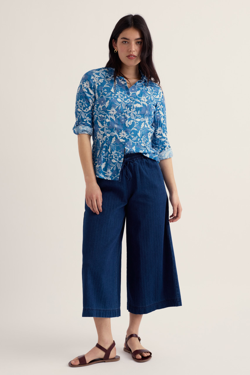 Seasalt Bluse Larissa Damen Weiß Blau Blumen Floral