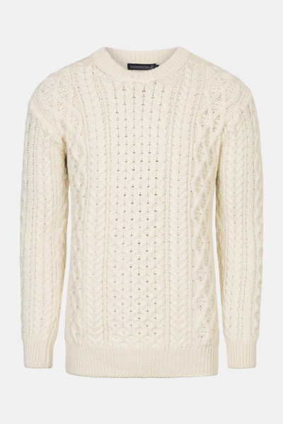 Aran Pullover Blasket Natural Weiß für Herren von IrelandsEye