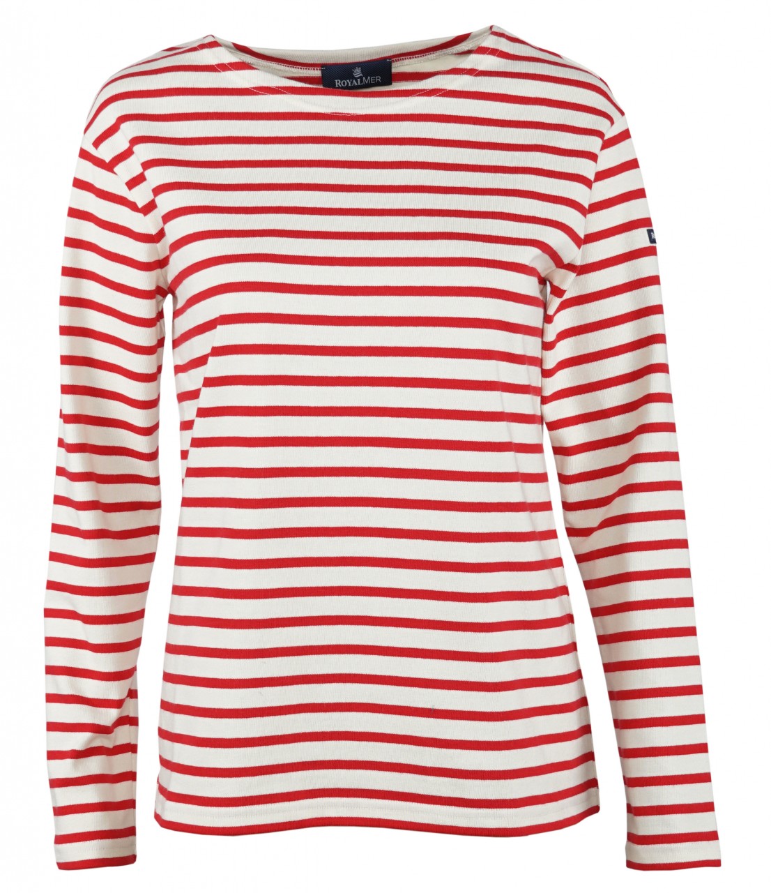 Royal Mer Streifenshirt Damen Ecru Rot Langarm