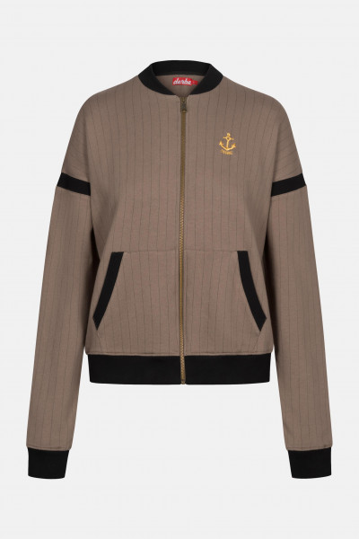 kk Derbe Golden Anchor Zipper Striped Damen Sweatjacke Otter Braun Streifen Derbe Golden Anchor Zipper Striped Damen Sweatjacke Otter Braun Streifen