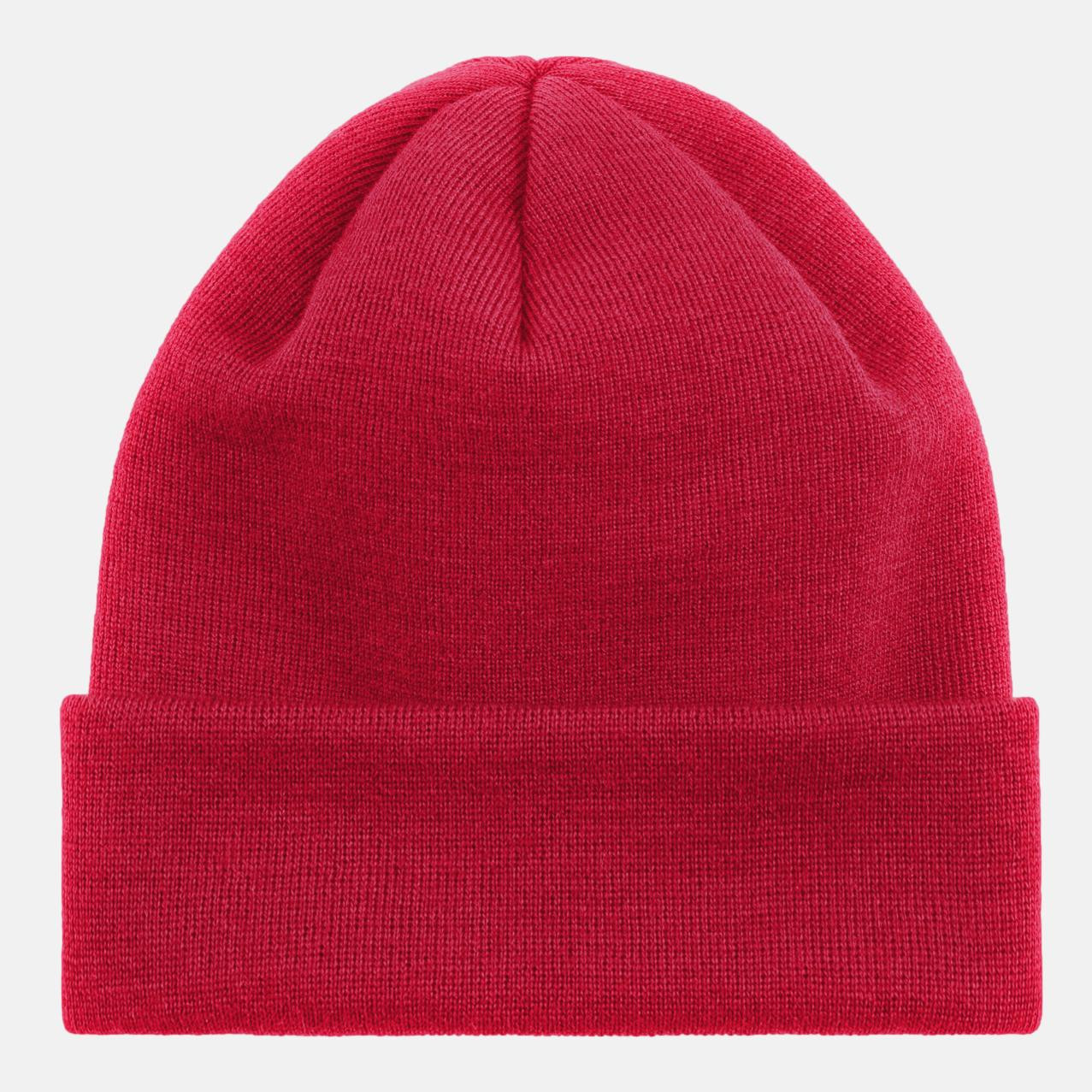 Strickmütze Feinstrick Baumwolle Rot für Unisex von Hanseheld - Rückseite