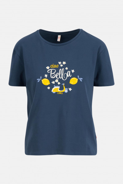 Blutsgeschwister La Dolce Vita Damen T-Shirt Mare Azzuro Marine Blau Baumwolle Nachhaltig Blutsgeschwister La Dolce Vita Damen T-Shirt Mare Azzuro Marine Blau Baumwolle Nachhaltig
