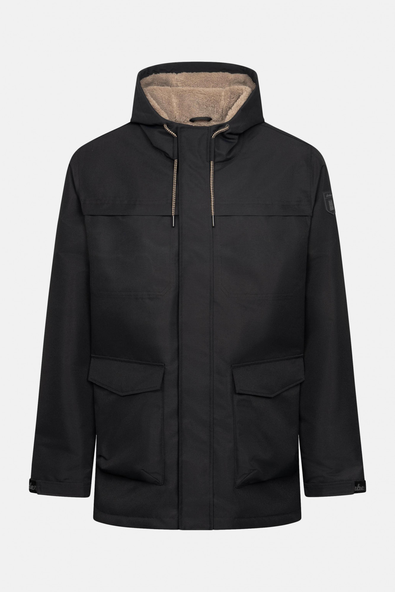 Derbe Winter Regenjacke Phoebholm Dog Herren Schwarz Warm Gefüttert