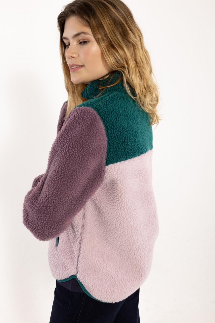 Danefae Danebirk Fleecejacke Rosa Flieder Dunkelgrün