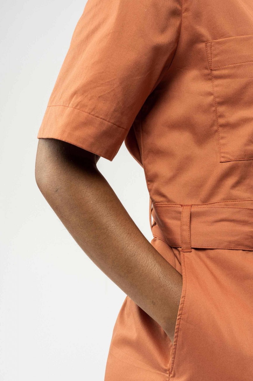 MELA Sanela Damen Jumpsuit Coral Koralle Orange