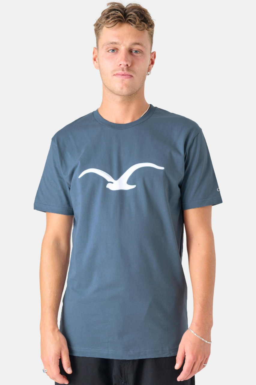 Cleptomanicx Herren T-Shirt Möwe Blau Jeans | Hanseheld.de