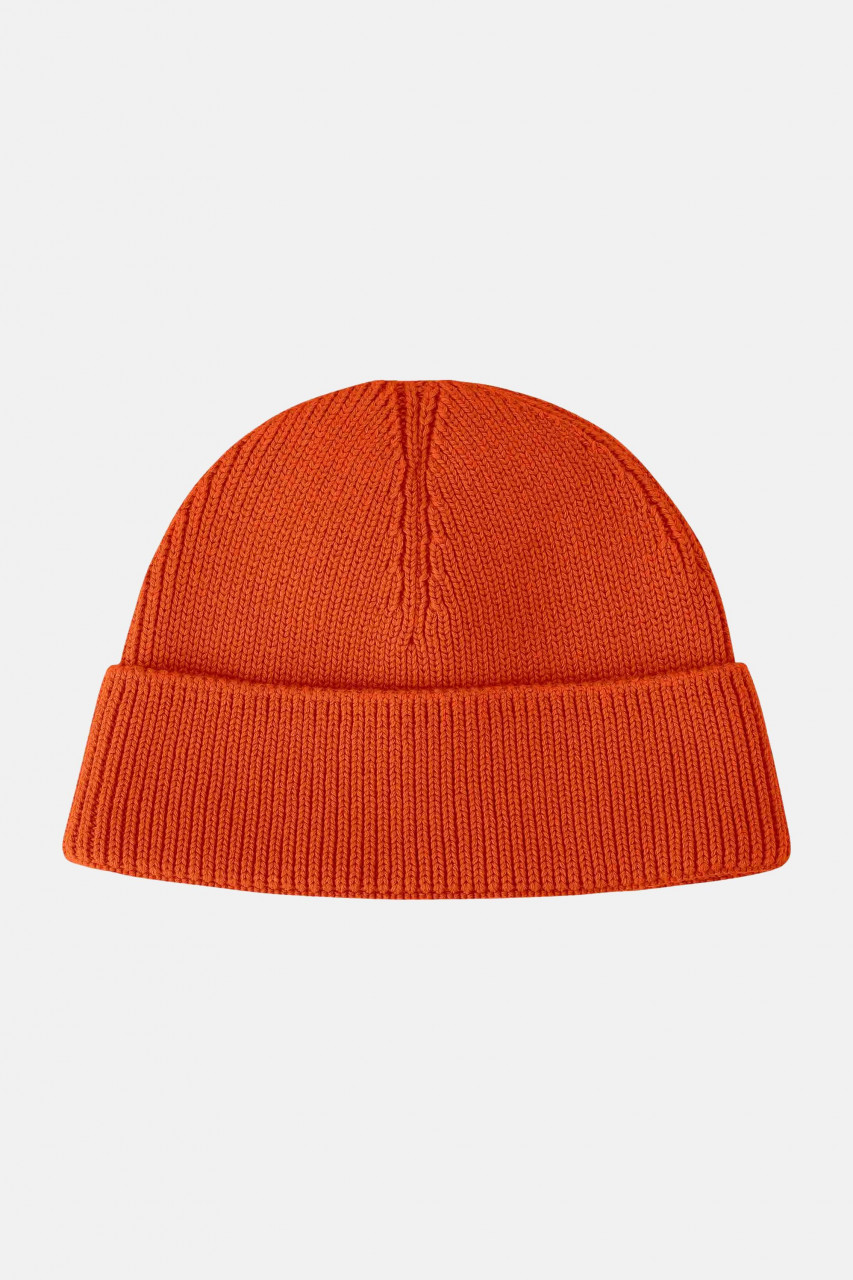 MELA kurze Rippstrick Mütze RAFI Orange Dockermütze