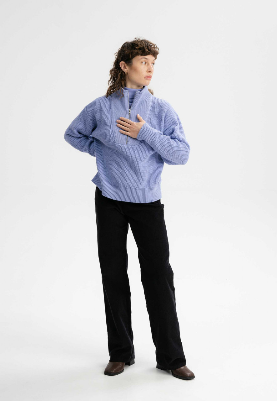 MELA Rippstrick Troyer KIMAYA Damen Hellblau Baumwolle Nachhaltig