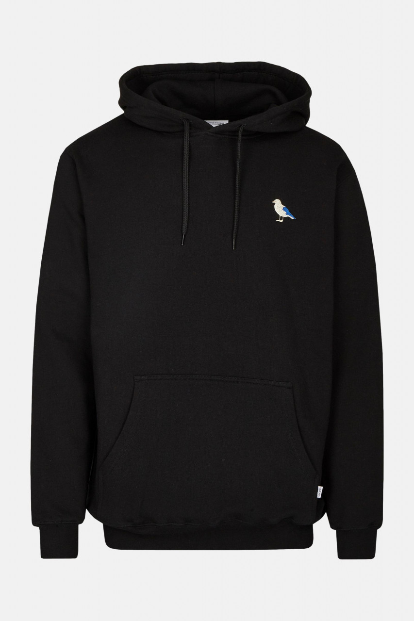 Cleptomanicx Herren Kapuzenpullover Embro Gull Schwarz Möwe Stick Hoody Baumwolle Nachhaltig
