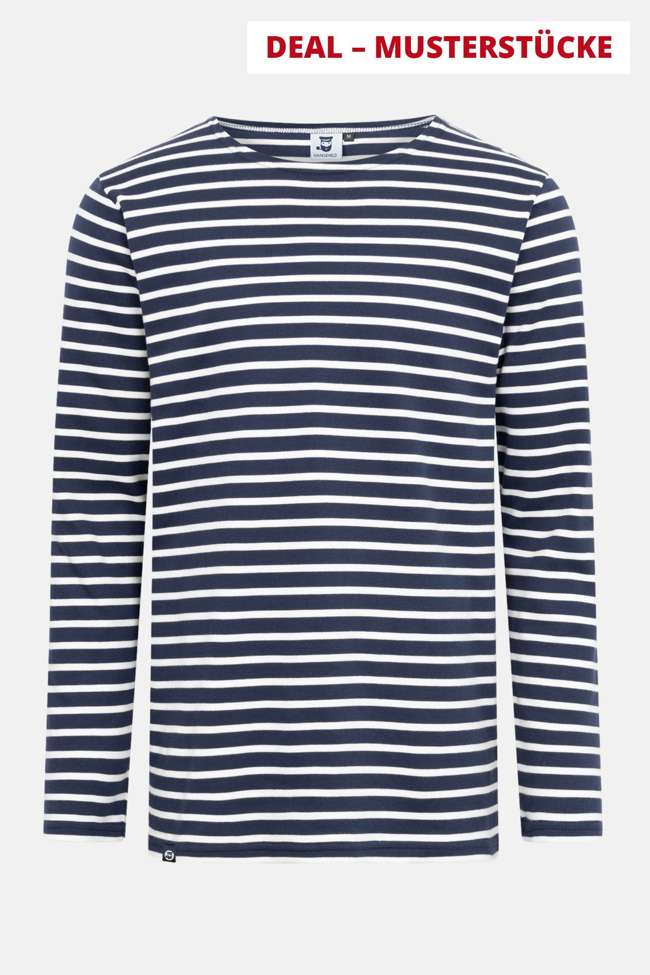 Hanseheld Streifenshirt Herren Marine-Natur Langarm Blau Weiß 2023 Musterstücke
