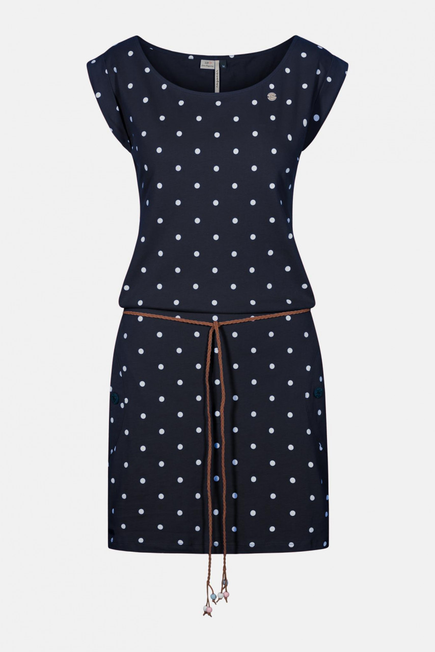 Ragwear Tag Dots Navy Damen Kleid Dunkelblau Punkte