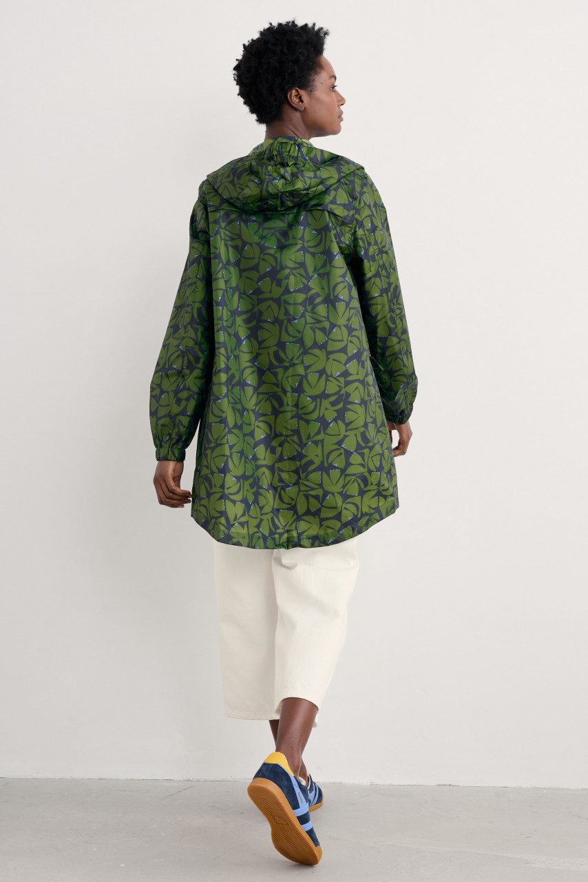 Seasalt Regenjacke Pack Damen Grün Blätter Forest Packbar