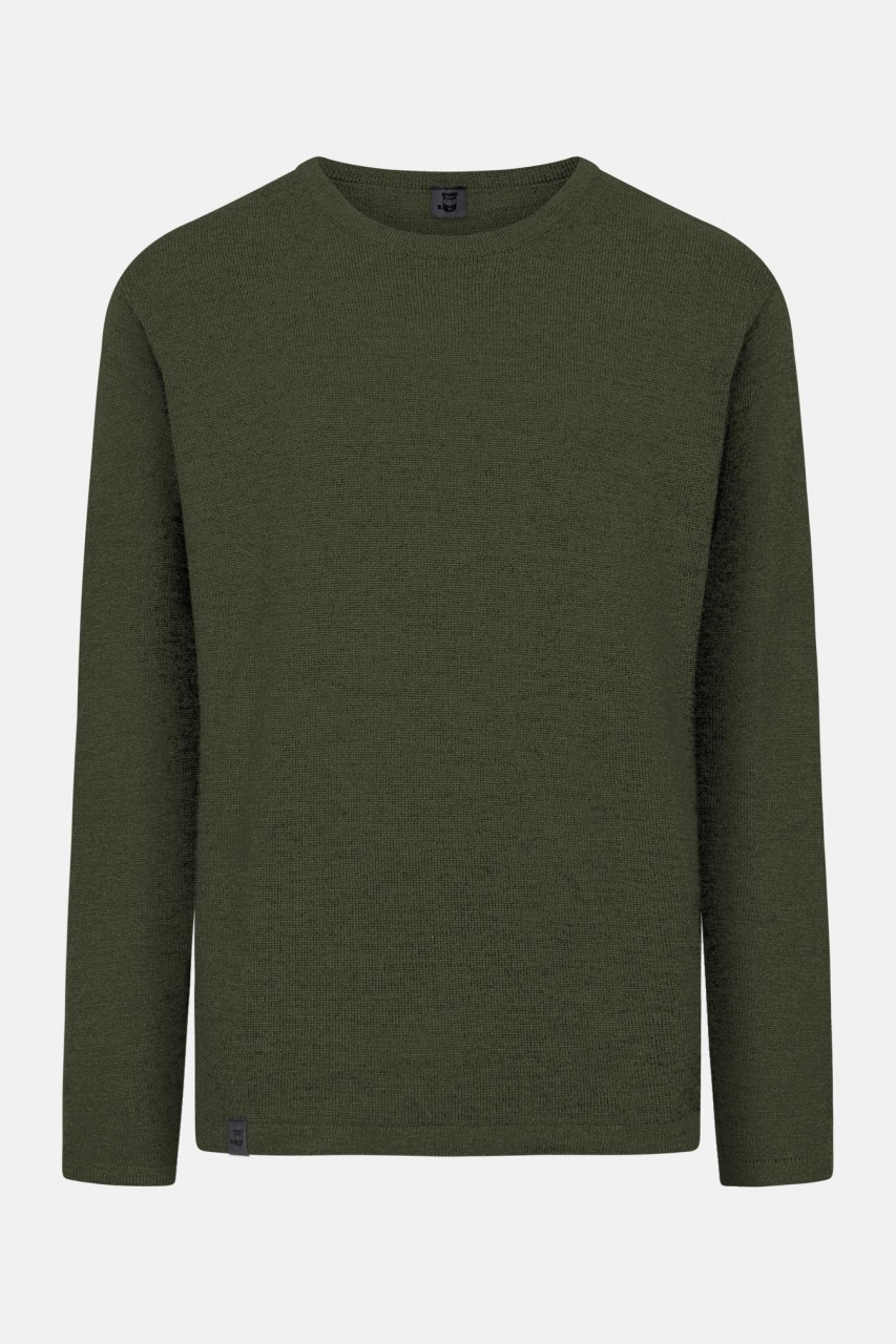 Hanseheld Herren Strickpullover Merino Oliv Grün
