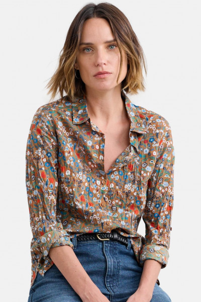 Seasalt Bluse Larissa Damen Braun Rot Blau Still Life Floral