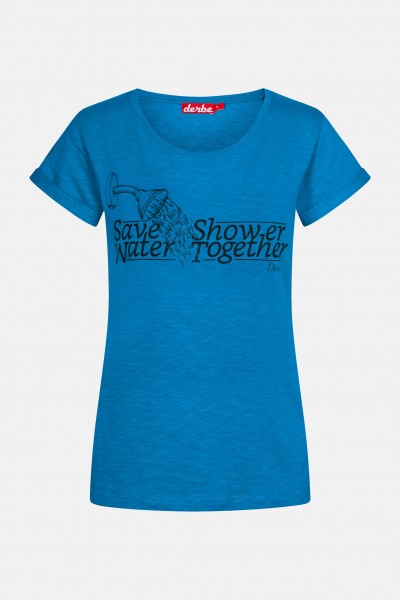 kk Derbe Save Water Shower Together Damen T-Shirt Blau Derbe Save Water Shower Together Damen T-Shirt Blau