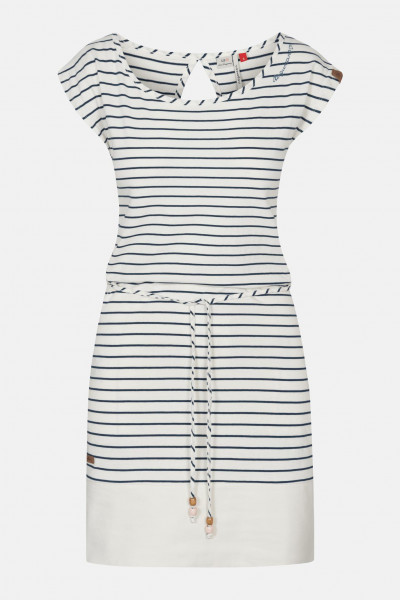 Ragwear Soho Stripes Damen Kleid White Melange Weiß