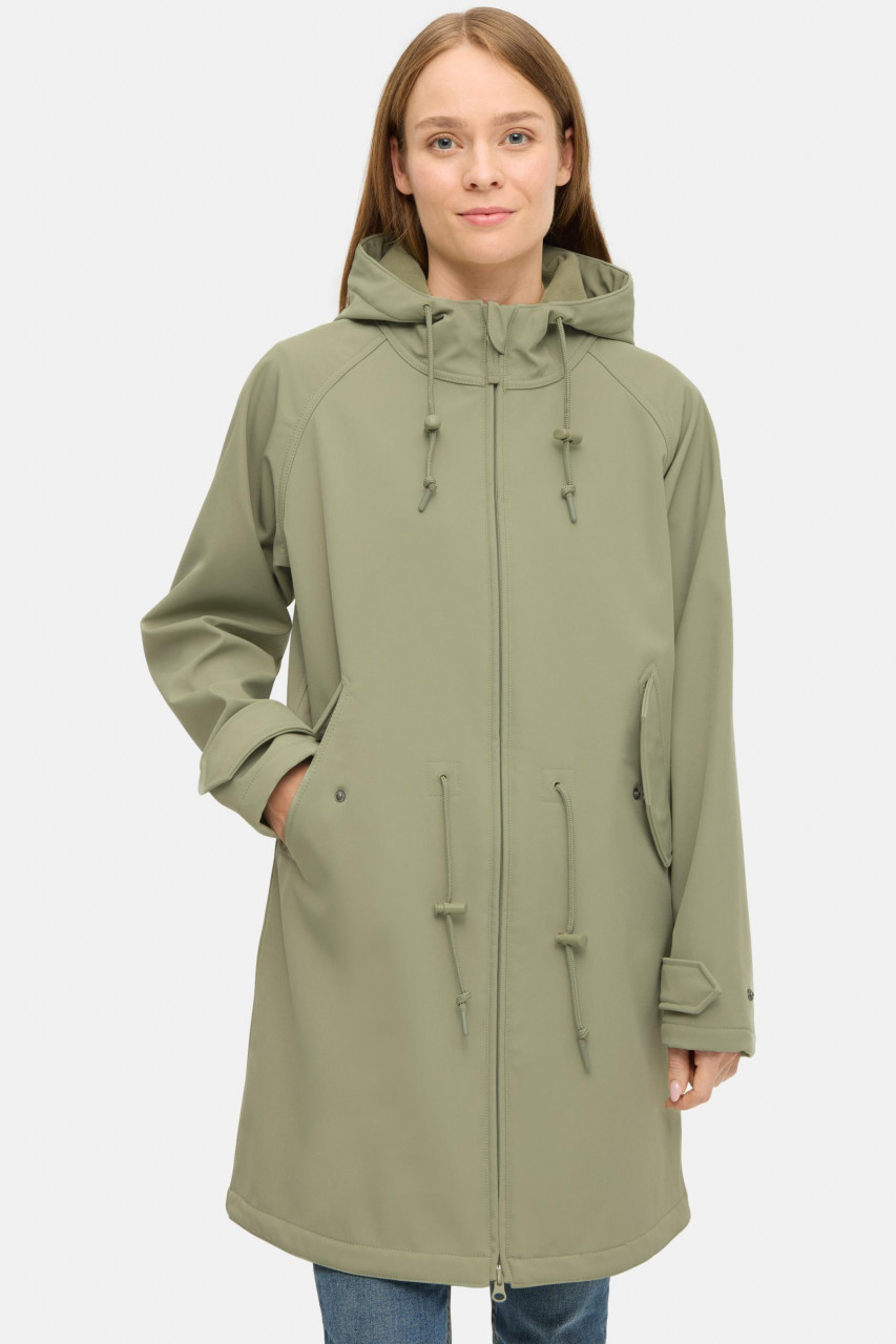 Derbe Softshelljacke Friese Island Damen Hellgrün Übergangsjacke Oliv