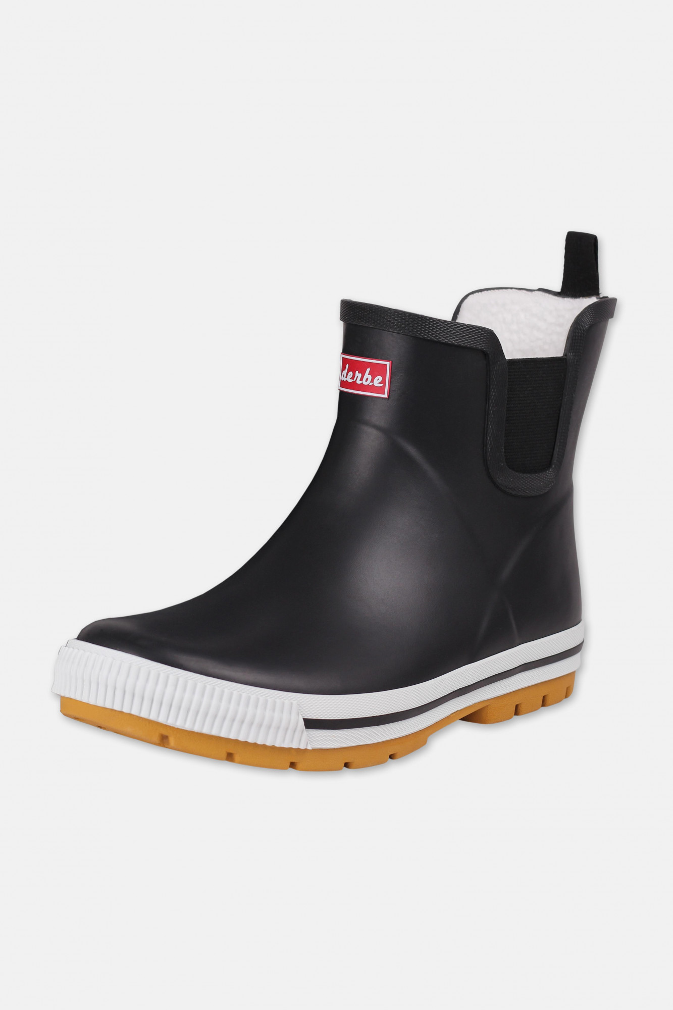 Schwarzer Gummistiefel - Seitlich