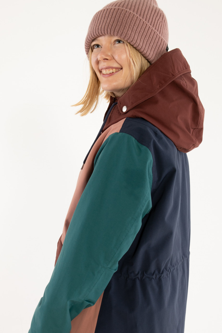 Danefae Winterjacke Danesvaneke Damen Braun Petrol Blau Parka Regenjacke