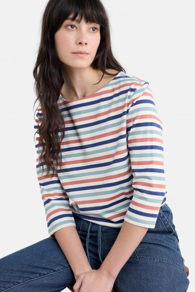 Seasalt Streifenshirt Tri Sailor Top Damen Blau Rosa GOTS Organic Seasalt Streifenshirt Tri Sailor Top Damen Blau Rosa GOTS Organic