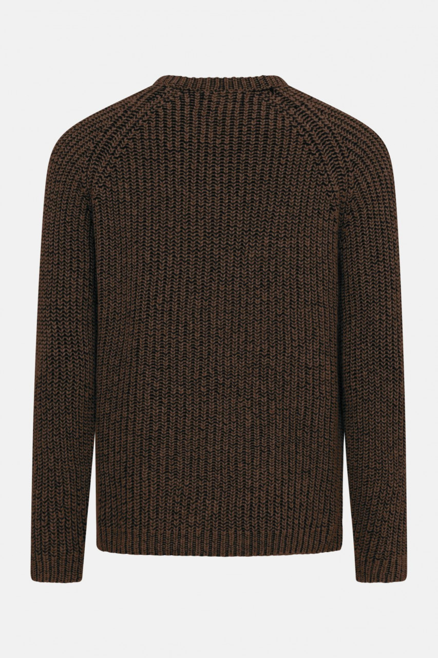 Fisherman out of Ireland Herren Pullover Dunkelbraun Schwarz Rippstrick