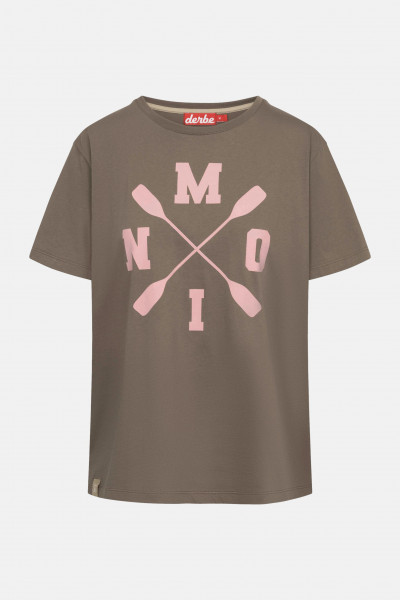 Derbe T-Shirt Moin X Damen Braun Rosa GOTS Organic