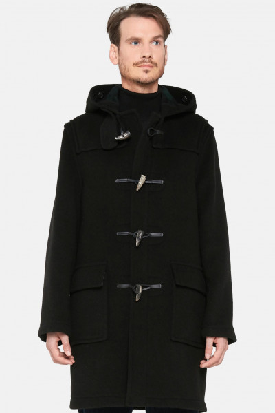 London Tradition Dufflecoat Martin Schwarz Wollmantel