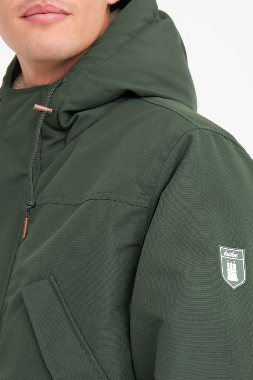 Derbe Winterjacke Festholm Herren Dunkelgrün