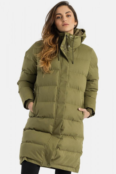 Selfhood Hooded Puffer Coat Damen Wintermantel Oliv Grün