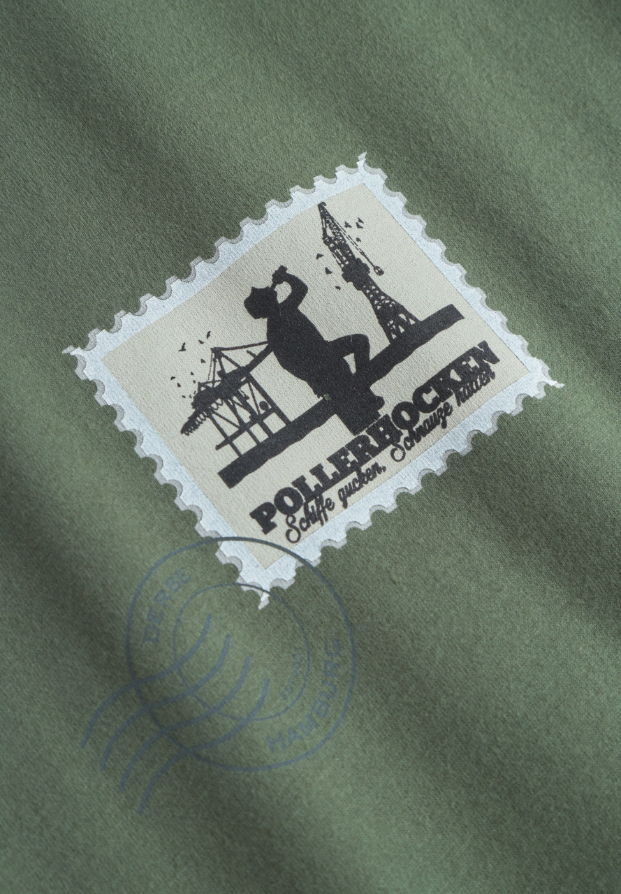 Derbe T-Shirt Pollerhocken Post Herren Oliv Grün GOTS Organic