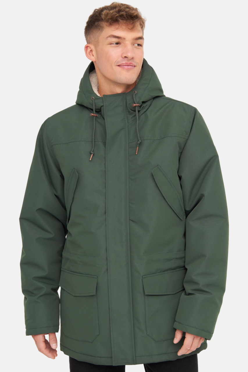 Derbe Winterjacke Festholm Herren Dunkelgrün