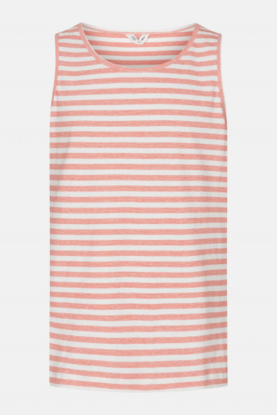 MELA Chetan Herren Tank Top Thin Stripes Terracotta Orange