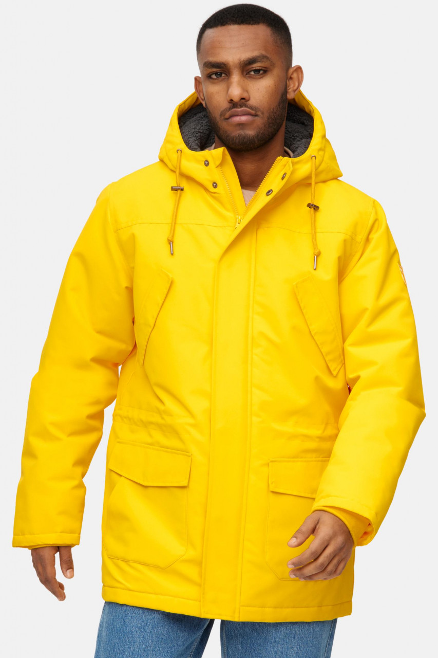 Derbe Winterjacke Festholm Herren Gelb Warm Gefüttert