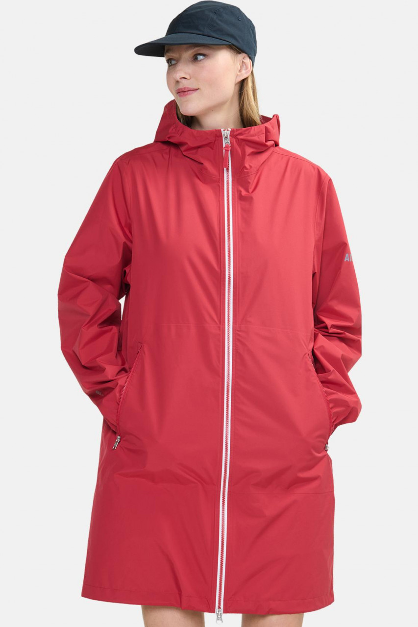 Aigle Regenjacke Rot Langer Parka Packbar