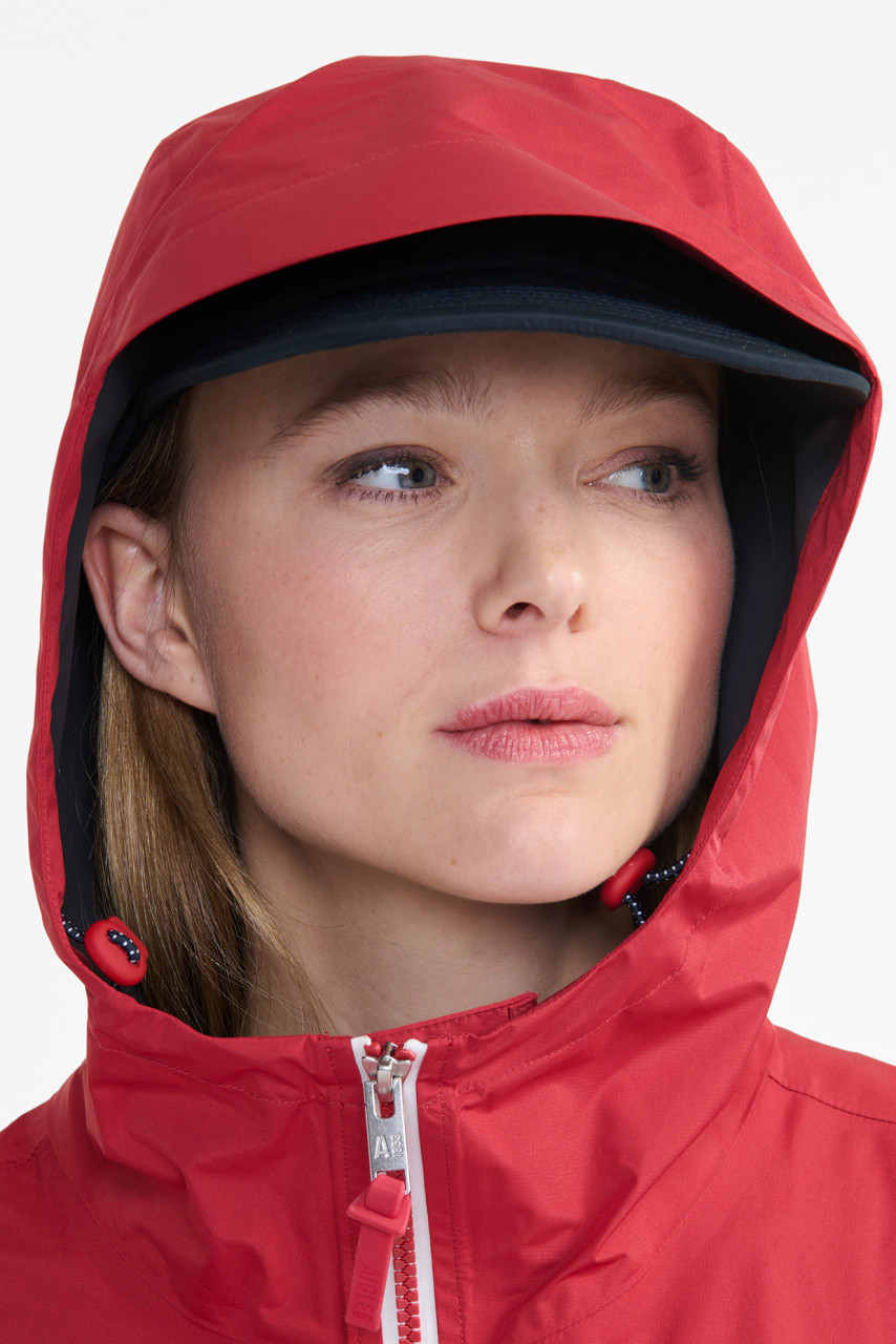 Aigle Regenjacke Rot Langer Parka Packbar
