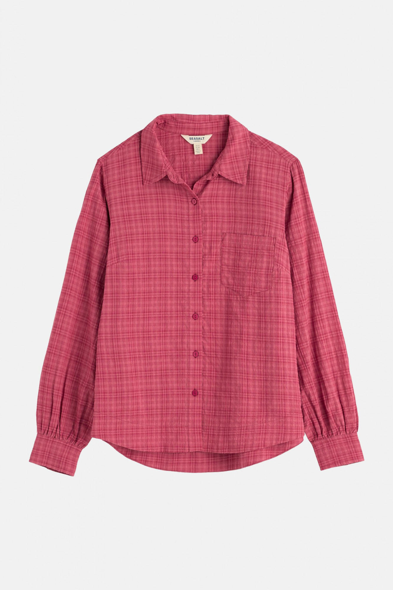 Seasalt Bluse Isla Shirt Damen Rosa Rot Karo Hemd