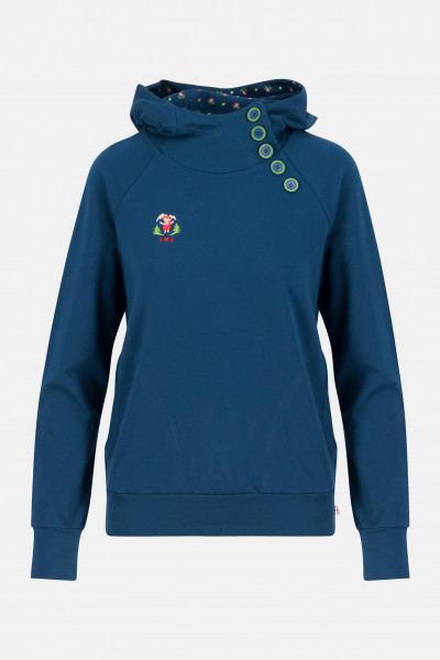 Blutsgeschwister Oh so nett Hooded Damen Kapuzenpullover Blue Highland Blau Baumwolle Nachhaltig