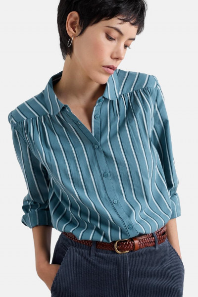Seasalt Cornwall Bluse Spiral Flight Damen Petrol Gestreift Seasalt Cornwall Bluse Spiral Flight Damen Petrol Gestreift