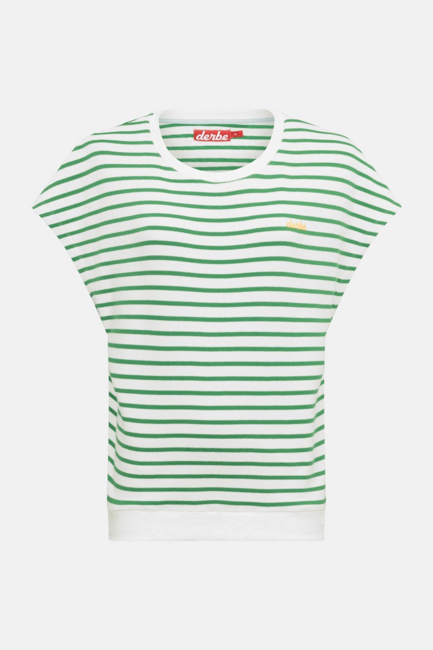 Derbe T-Shirt Interstriped Damen Weiß Grün