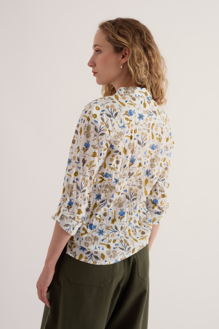 Seasalt Bluse Larissa Damen Weiß Gelb Blau Blumen Floral