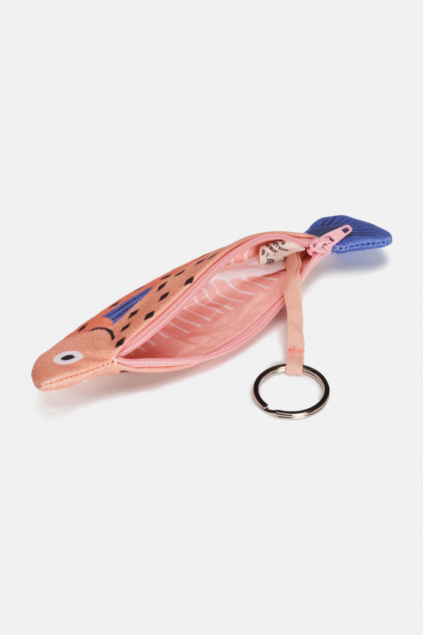 Don Fisher Schlüsselanhänger Tasche Wittling Rosa Blau Fisch