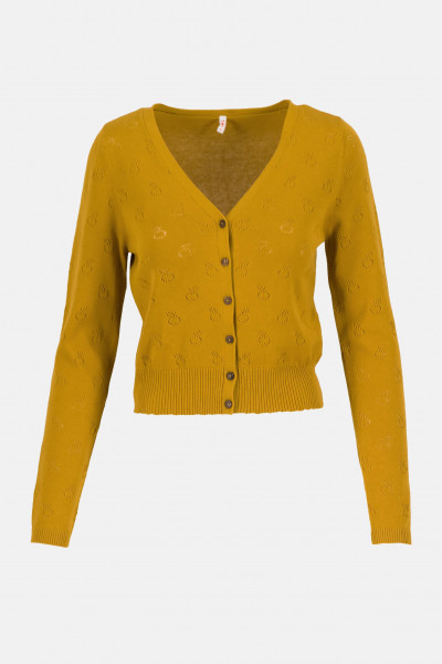 kk Blutsgeschwister Save The World Damen Strickjacke Yellow Apple Pie Gelb Blutsgeschwister Save The World Damen Strickjacke Yellow Apple Pie Gelb
