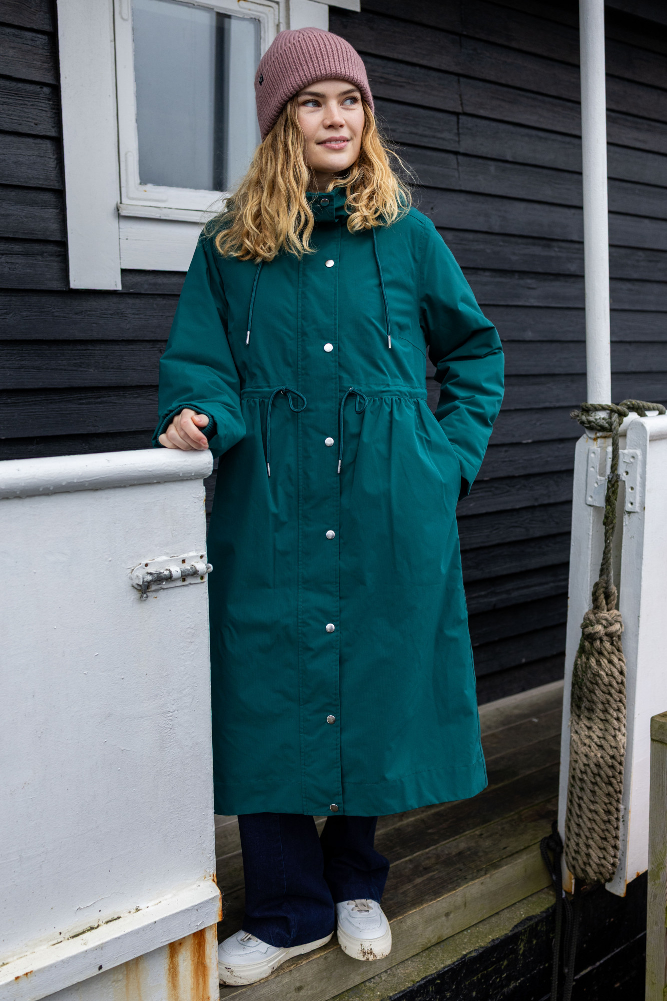 Danefae Winterjacke Danedelight Damen Petrol Parka Extra Lang