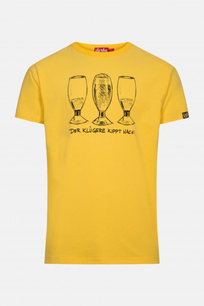 kk Derbe Der Klügere kippt nach Herren T-Shirt Yellow Gelb Bier Derbe Der Klügere kippt nach Herren T-Shirt Yellow Gelb Bier