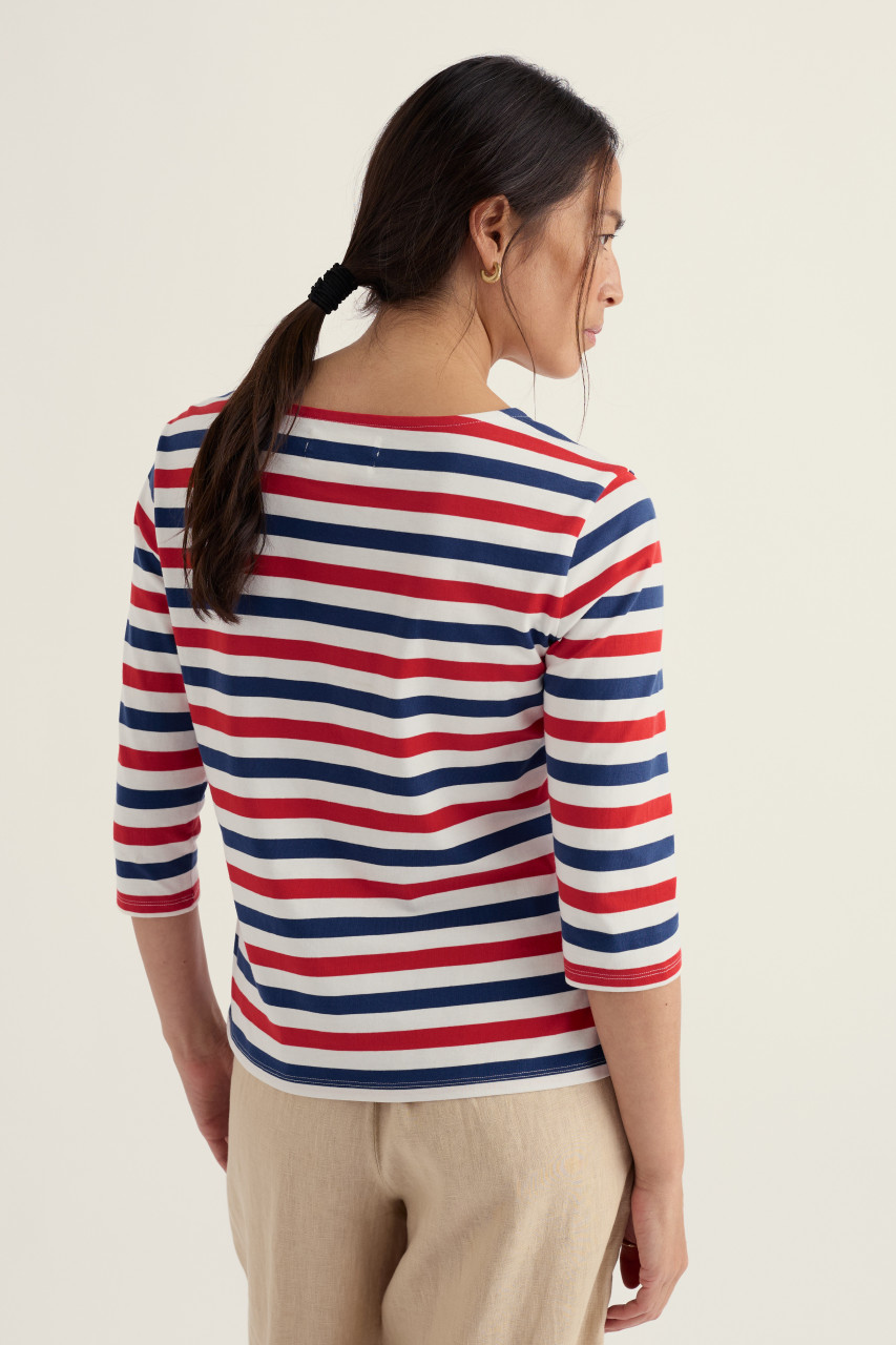 Seasalt Cornwall Streifenshirt Sailor Damen Rot Blau Weiß GOTS