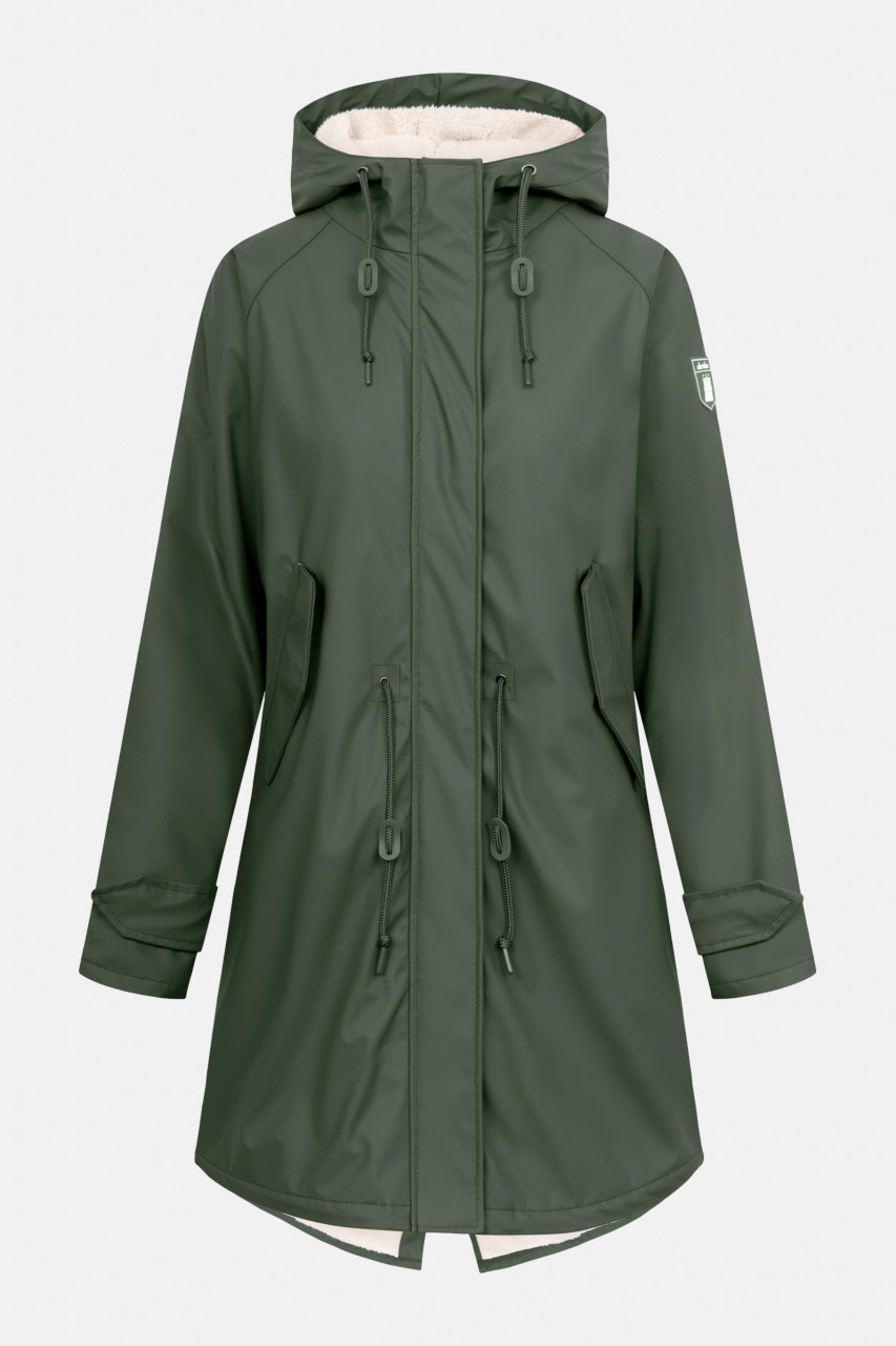 Derbe Friese Tidaholm Damen Regenjacke Oliv Gefüttert